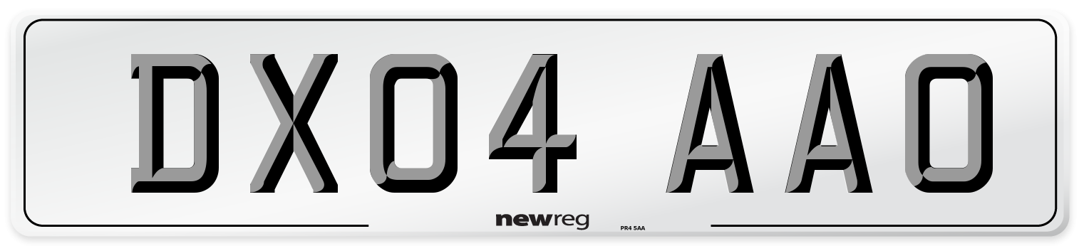 DX04 AAO Number Plate from New Reg